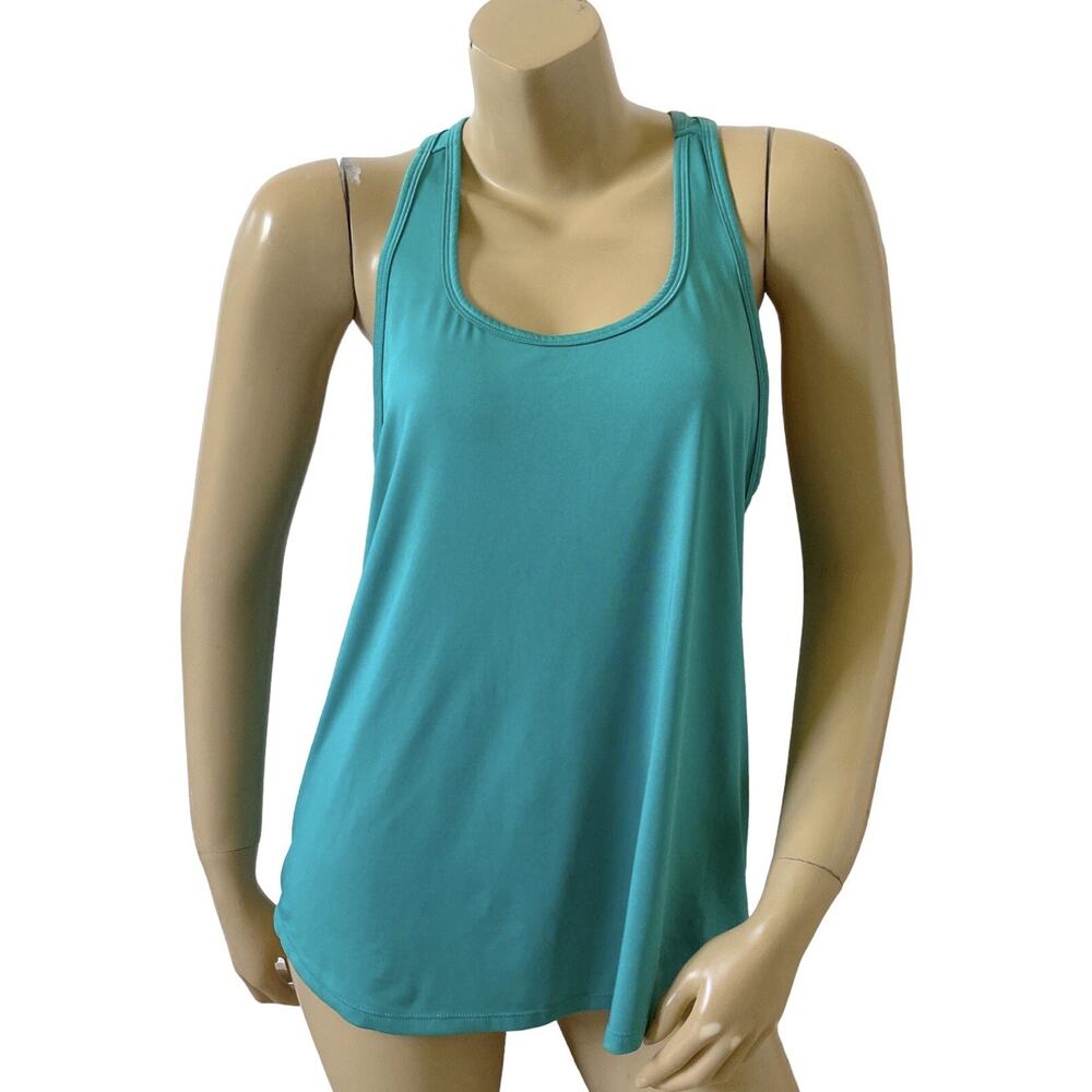 SO Womens Size Jr Large Teal Blue Sleeveless Racerback Athletic Tank Top Shirt